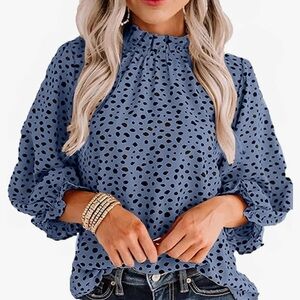 Avanoca Womens Leopard Print Blouse - Size Small